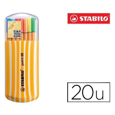 Stabilo Point 88 Fiber Tip Marker Zebrui Estuche de 20 Colores Surtidos Stabilo Point 88 Fiber Tip Marker Zebrui Estuche de 20 Colores Surtidos