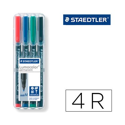Staedtler Lumocolor Marcador Permanente de Proyección Trasera 317-5 Punta 0.8-1mm Verde (4 Uds) Staedtler Lumocolor Marcador Permanente de Proyección Trasera 317-5 Punta 0.8-1mm Verde (4 Uds)