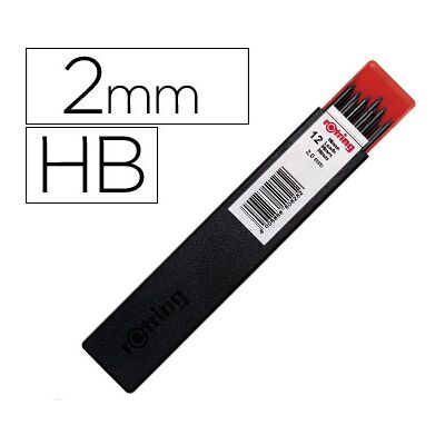 Minas de Grafito Rotring 2 mm Hb Caja de 12 Minas Minas de Grafito Rotring 2 mm Hb Caja de 12 Minas