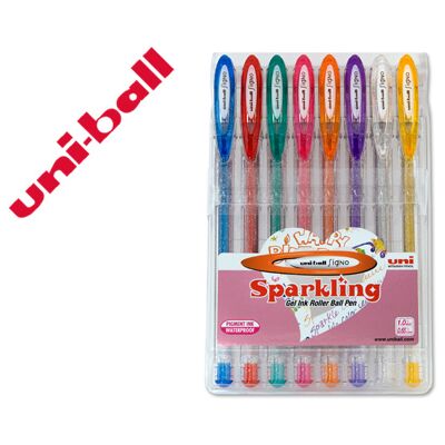 UNIBALL Roller Uni Ball Um-120 Sign0 0.7 mm 8 Colores Gel Pintura Kit con Purpurina UNIBALL Roller Uni Ball Um-120 Sign0 0.7 mm 8 Colores Gel Pintura Kit con Purpurina