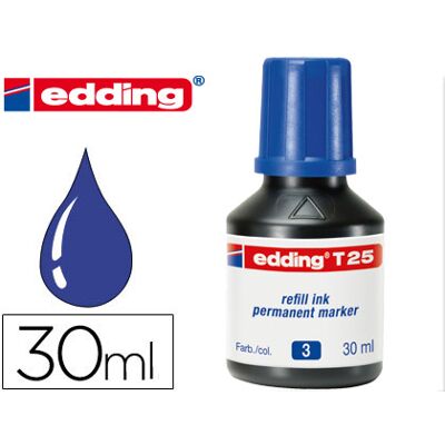Tinta para Rotuladores Permanentes Edding T-25 Azul - Bote 30 ml Tinta para Rotuladores Permanentes Edding T-25 Azul - Bote 30 ml