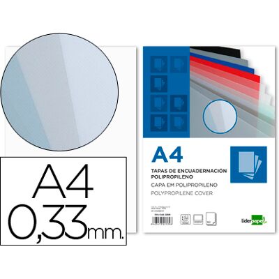 LIDERPAPEL Tapa Encuadernación Polipropileno Din A4 0.33mm Transparente Pack De 150 Unidades LIDERPAPEL Tapa Encuadernación Polipropileno Din A4 0.33mm Transparente Pack De 150 Unidades