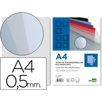 LIDERPAPEL Tapa Encuadernación Polipropileno Din A4 0.5mm Ahumado (100 Uds) LIDERPAPEL Tapa Encuadernación Polipropileno Din A4 0.5mm Ahumado (100 Uds)