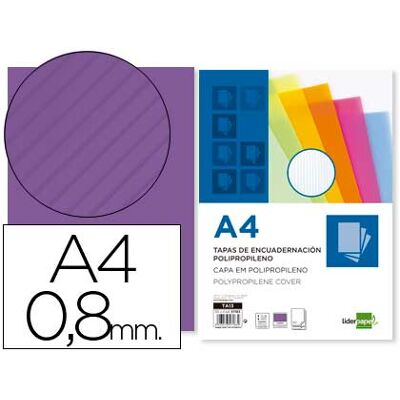 LIDERPAPEL Tapa Encuadernación Polipropileno Corrugado Din A4 0,8 mm (50 Uds) LIDERPAPEL Tapa Encuadernación Polipropileno Corrugado Din A4 0,8 mm (50 Uds)