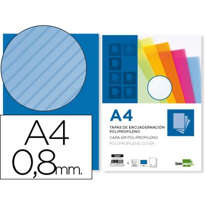 LIDERPAPEL Tapa Encuadernación Polipropileno Corrugado Din A4 0,8 mm (50 Uds) LIDERPAPEL Tapa Encuadernación Polipropileno Corrugado Din A4 0,8 mm (50 Uds)