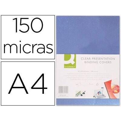 Q-Connect Tapa Encuadernación PVC Din A4 Incoloro 150 Micrones (100 Uds) Q-Connect Tapa Encuadernación PVC Din A4 Incoloro 150 Micrones (100 Uds)