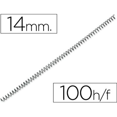 Espiral Metálica Q-Connect 64 5:1 14mm 1mm (100 Uds) Espiral Metálica Q-Connect 64 5:1 14mm 1mm (100 Uds)
