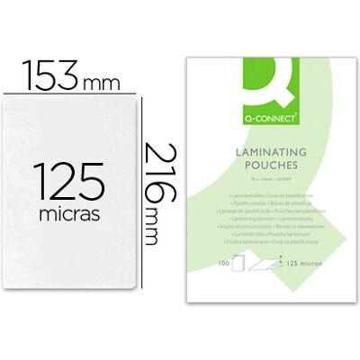Bolsa para Plastificar Q-Connect 153 X 216 mm 125 Micras Din A5 (100 Uds) Bolsa para Plastificar Q-Connect 153 X 216 mm 125 Micras Din A5 (100 Uds)