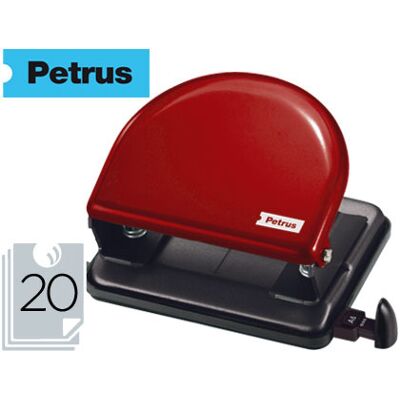 Punzón Metálico Petrus 52, Capacidad 20 Hojas Rojo Punzón Metálico Petrus 52, Capacidad 20 Hojas Rojo