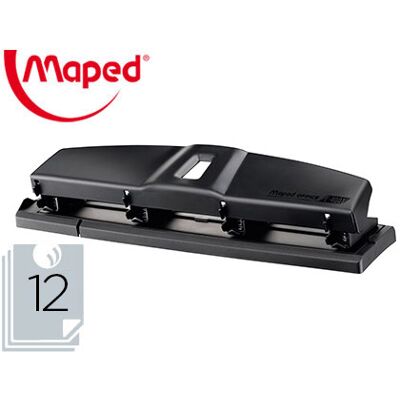 Maped Essentials Perforadora Metálica 4 Agujeros Capacidad 12 Hojas Color Negro Maped Essentials Perforadora Metálica 4 Agujeros Capacidad 12 Hojas Color Negro