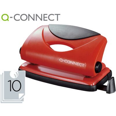 Perforadora Q-Connect, capacidad para 10 hojas - rojo Perforadora Q-Connect, capacidad para 10 hojas - rojo
