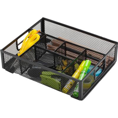 Organizador de escritorio Q-Connect, bandeja de metal turquesa con 6 depart. 235X183X65mm Organizador de escritorio Q-Connect, bandeja de metal turquesa con 6 depart. 235X183X65mm
