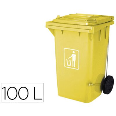 Q-Connect Contenedor Plástico 100L con Tapa Amarilla 115X50X56 cm Q-Connect Contenedor Plástico 100L con Tapa Amarilla 115X50X56 cm