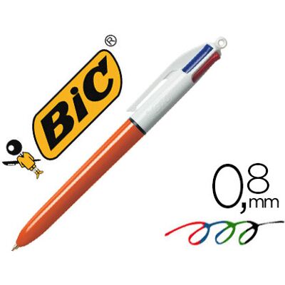 Bolígrafo Bic Cuatro Colores Punta Fina 0.8 mm Bolígrafo Bic Cuatro Colores Punta Fina 0.8 mm