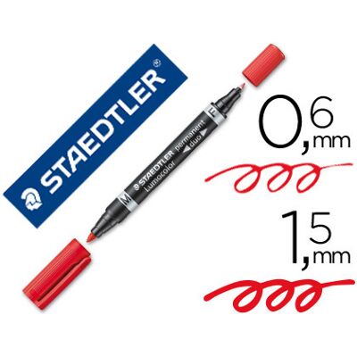 Staedtler Lumocor Permanente Duo 348 Rotulador Rojo Punta F 0,6 mm Punta M 1,5 mm Staedtler Lumocor Permanente Duo 348 Rotulador Rojo Punta F 0,6 mm Punta M 1,5 mm