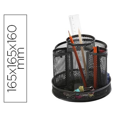 Organizador de escritorio Q-Connect Metalico Rotatorio Negro 165X165X160 mm Organizador de escritorio Q-Connect Metalico Rotatorio Negro 165X165X160 mm