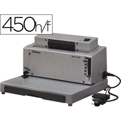 Fellowes Electric Binder E-200R Espiral Metálica Perfora 20 Hojas Encuadernación Hasta 450F Fellowes Electric Binder E-200R Espiral Metálica Perfora 20 Hojas Encuadernación Hasta 450F
