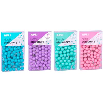 APLI Nordik 100 Chinchetas Redondas 9x20mm - Fijación y Decoración APLI Nordik 100 Chinchetas Redondas 9x20mm - Fijación y Decoración