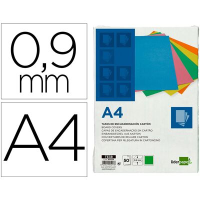 Tapa Encuadernación A4 Cartón 0.9mm Verde Fluor Pack De 50 Unidades Tapa Encuadernación A4 Cartón 0.9mm Verde Fluor Pack De 50 Unidades