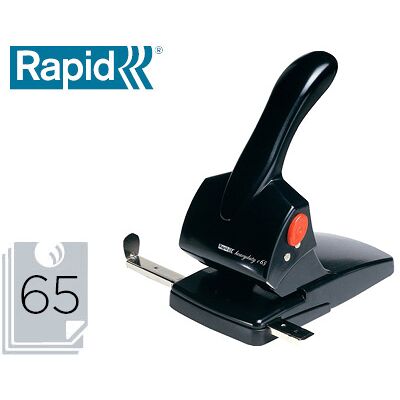 Perforadora Rapid Hdc65 Fashion Metálico/Abs Color Negro Capacidad 65 Hojas - RAPID Perforadora Rapid Hdc65 Fashion Metálico/Abs Color Negro Capacidad 65 Hojas - RAPID