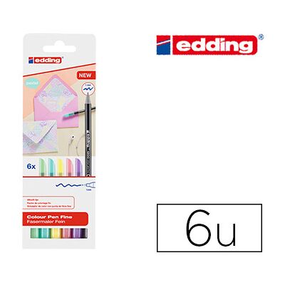 Rotulador Fiber Point 1200 Pastel Ponta Redonda 1 Mm Estuche 6 Unidades Colores Surtidos - EDDING Rotulador Fiber Point 1200 Pastel Ponta Redonda 1 Mm Estuche 6 Unidades Colores Surtidos - EDDING