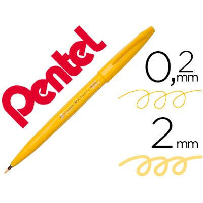 Rotulador / Pincel Táctil Para Caligrafía Color Amarillo - PENTEL Rotulador / Pincel Táctil Para Caligrafía Color Amarillo - PENTEL