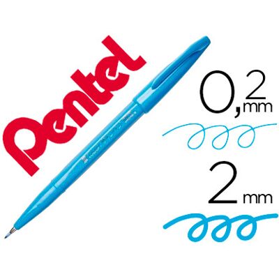 Rotulador / Pincel Táctil Para Caligrafía Color Azul Cielo - PENTEL Rotulador / Pincel Táctil Para Caligrafía Color Azul Cielo - PENTEL