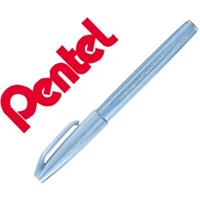 Rotulador / Pincel Táctil Para Caligrafía Color Azul Gris Pastel - PENTEL Rotulador / Pincel Táctil Para Caligrafía Color Azul Gris Pastel - PENTEL