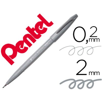Rotulador / Pincel Táctil Para Caligrafía Color Gris - PENTEL Rotulador / Pincel Táctil Para Caligrafía Color Gris - PENTEL