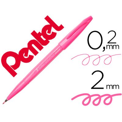 Rotulador / Pincel Táctil Para Caligrafía Rosa - PENTEL Rotulador / Pincel Táctil Para Caligrafía Rosa - PENTEL