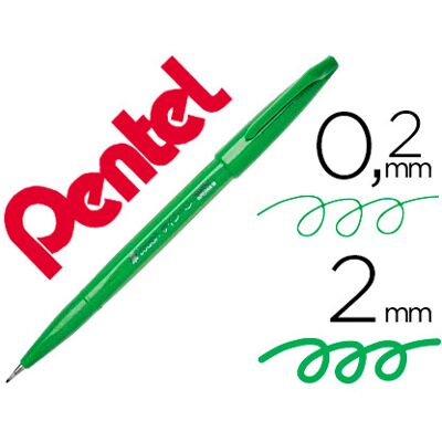 Rotulador / Pincel Táctil Para Caligrafía Color Verde - PENTEL Rotulador / Pincel Táctil Para Caligrafía Color Verde - PENTEL