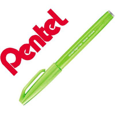 Rotulador / Pincel Táctil Para Caligrafía Color Verde Pastel - PENTEL Rotulador / Pincel Táctil Para Caligrafía Color Verde Pastel - PENTEL