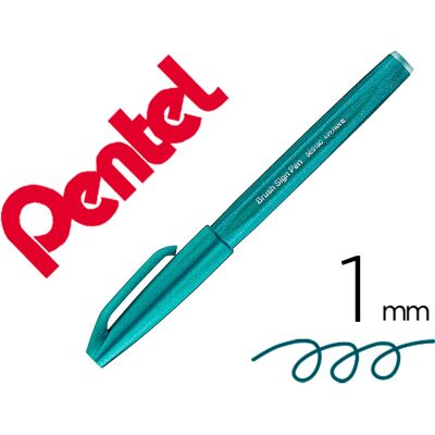 Rotulador / Pincel Táctil Para Caligrafía Verde Turquesa - PENTEL Rotulador / Pincel Táctil Para Caligrafía Verde Turquesa - PENTEL
