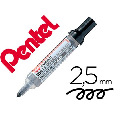 Easyflo Rotulador para Pizarra Recargable Color Negro - PENTEL Easyflo Rotulador para Pizarra Recargable Color Negro - PENTEL