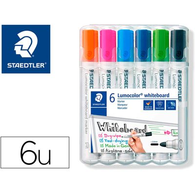 Lumocolor 351 Rotulador Pizarra Blanca Punta Redonda 2 Mm Estuche 6 Unidades - STAEDTLER Lumocolor 351 Rotulador Pizarra Blanca Punta Redonda 2 Mm Estuche 6 Unidades - STAEDTLER