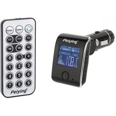 Transmisor FM para automóvil LCD 1.4 "RDS con MP3-SD-USB y control remoto - Peiying Transmisor FM para automóvil LCD 1.4 "RDS con MP3-SD-USB y control remoto - Peiying