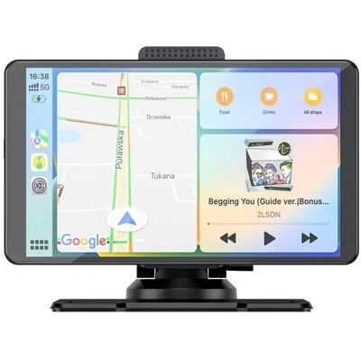 Estación multimedia inalámbrica Apple Carplay de 7" Android Auto con cámara trasera - WELL Estación multimedia inalámbrica Apple Carplay de 7" Android Auto con cámara trasera - WELL