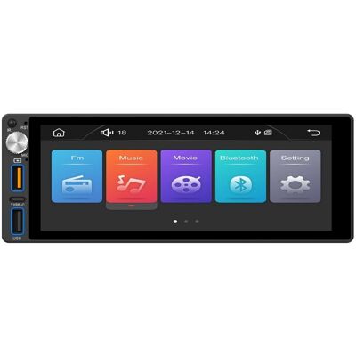 Radio para coche con pantalla táctil FM 1DIN de 6,86" y CarPlay/Android Auto/FM/Bluetooth/Mirrorlink - WELL Radio para coche con pantalla táctil FM 1DIN de 6,86" y CarPlay/Android Auto/FM/Bluetooth/Mirrorlink - WELL