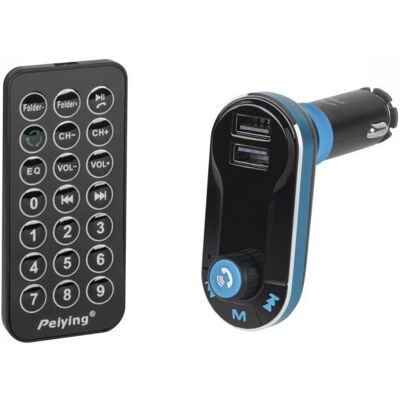 PEIYING Transmisor FM LCD automático con MP3-SD-USB (Bluetooth) y control remoto + cargador USB PEIYING Transmisor FM LCD automático con MP3-SD-USB (Bluetooth) y control remoto + cargador USB