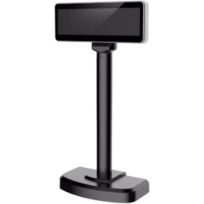 Pantalla para clientes TPV CD-220 U de 2 líneas USB con soporte vertical (negra) - PREMIER Pantalla para clientes TPV CD-220 U de 2 líneas USB con soporte vertical (negra) - PREMIER