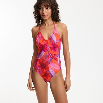 La Redoute Bañador de una pieza con estampado tropical. Talla 40. Color La Redoute Bañador de una pieza con estampado tropical. Talla 40. Color