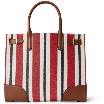 LAUREN RALPH LAUREN Bolso Tipo Tote De Lona A Rayas, DEVYN. Talla talla única. Color LAUREN RALPH LAUREN Bolso Tipo Tote De Lona A Rayas, DEVYN. Talla talla única. Color