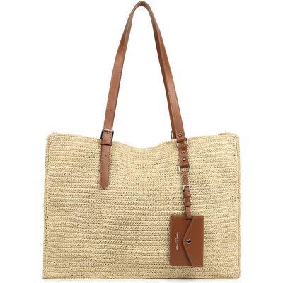 Lancaster Bolso Tote De Rafia De Hombro, De Paja, PLAYA. Talla talla única. Color Lancaster Bolso Tote De Rafia De Hombro, De Paja, PLAYA. Talla talla única. Color