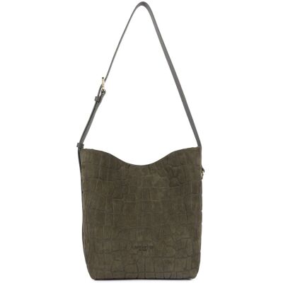 Lancaster Bolso Bandolera De Piel De Vacuno De Ante, Con Estampado De Cocodrilo. Talla talla única. Color Lancaster Bolso Bandolera De Piel De Vacuno De Ante, Con Estampado De Cocodrilo. Talla talla única. Color