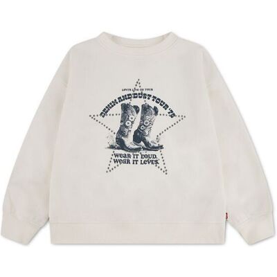 Levis KIDS Sudadera de cuello redondo, estampada con motivos de botas cowboy en la parte delantera. Color Levis KIDS Sudadera de cuello redondo, estampada con motivos de botas cowboy en la parte delantera. Color