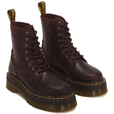 DR. MARTENS Botas de plataforma Jadon Emboos Floral de piel Crazy Horse. Color DR. MARTENS Botas de plataforma Jadon Emboos Floral de piel Crazy Horse. Color