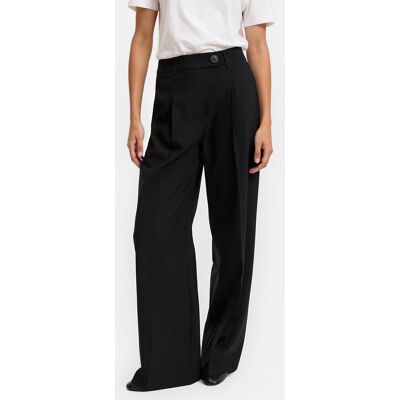 La Redoute Pantalón plisado de talle alto y pernera ancha. Talla 44. Color La Redoute Pantalón plisado de talle alto y pernera ancha. Talla 44. Color