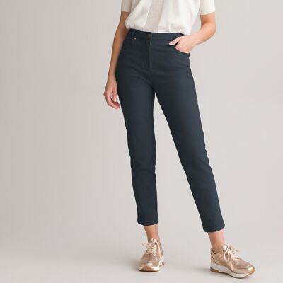 ANNE WEYBURN Pantalón recto tobillero de algodón stretch. Color ANNE WEYBURN Pantalón recto tobillero de algodón stretch. Color