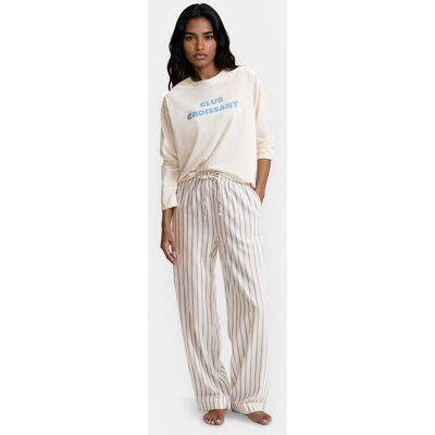 La Redoute Pijama de dos piezas con camiseta de punto y pantalones de franela. Talla L. Color La Redoute Pijama de dos piezas con camiseta de punto y pantalones de franela. Talla L. Color