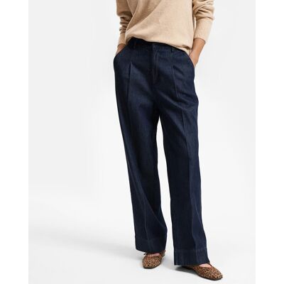 La Redoute Pantalón vaquero ancho, cintura alta, pliegues pronunciados. Talla 36. Color La Redoute Pantalón vaquero ancho, cintura alta, pliegues pronunciados. Talla 36. Color